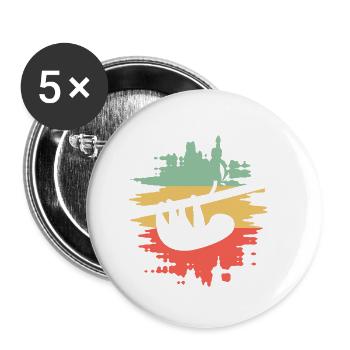 SLOTH - Lot de 5 petits badges (25 mm) - blanc - Devant