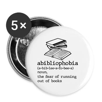 abibliophobia - Buttons klein 25 mm (5er Pack) - Weiß - Vorne