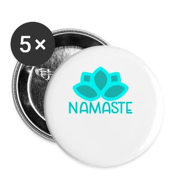 Namaste - Buttons klein 25 mm (5er Pack) - Weiß - Vorne