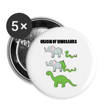 Elephant snake Dino - Buttons small 1''/25 mm (5-pack) - white - Front