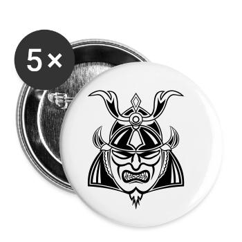 samurai - Buttons klein 25 mm (5er Pack) - Weiß - Vorne