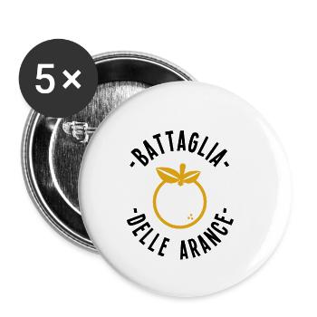 Ivrea Orangen Schlacht Kampf Karneval Italien - Buttons klein 25 mm (5er Pack) - Weiß - Vorne