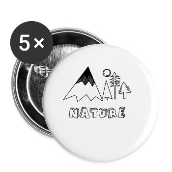 Nature - The beauty of nature in this sweet De - Buttons small 1''/25 mm (5-pack) - white - Front