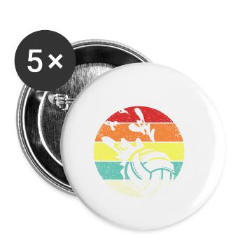 Water-polo - Lot de 5 petits badges (25 mm) - blanc - Devant
