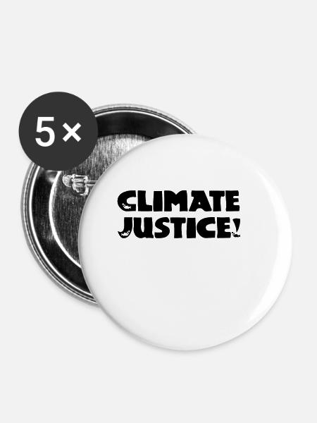 Climate Justice - Buttons klein 25 mm (5er Pack) - Weiß