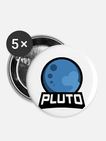 Team Pluto - Buttons klein 25 mm (5er Pack) - Weiß