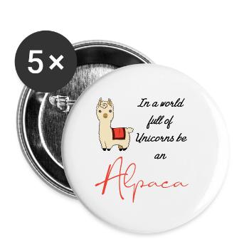 Alpaka Alpaka Alpaka Alpaka Lama Comic - Lot de 5 petits badges (25 mm) - blanc - Devant