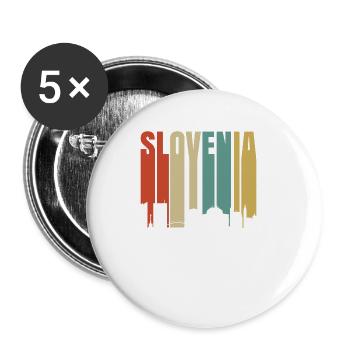 Slowenien - Buttons klein 25 mm (5er Pack) - Weiß - Vorne