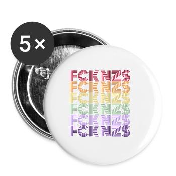 FCK NZS - Le monde est coloré! - contre la droite - Lot de 5 petits badges (25 mm) - blanc - Devant