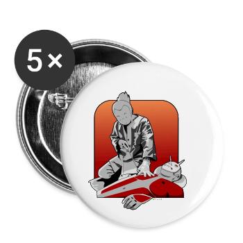 Tattoo - Buttons small 1''/25 mm (5-pack) - white - Front