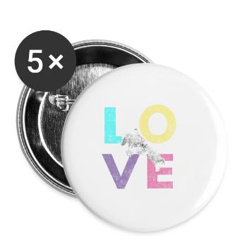 Cute Horse Love gift for lovers of horses - Buttons small 1''/25 mm (5-pack) - white - Front