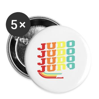 Judo Kampfkunst Kampfsportler - Buttons klein 25 mm (5er Pack) - Weiß - Vorne