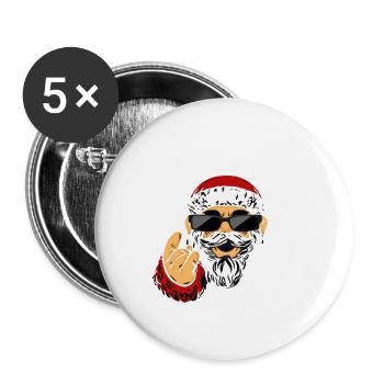 Cool Santa Santa Claus gift - Buttons small 1''/25 mm (5-pack) - white - Front