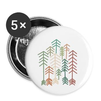 Waldfreund - Wald, Natur, Outdoor - Buttons klein 25 mm (5er Pack) - Weiß - Vorne