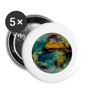 planet Earth - Buttons small 1''/25 mm (5-pack) - white - Front