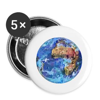 planet Earth - Buttons small 1''/25 mm (5-pack) - white - Front