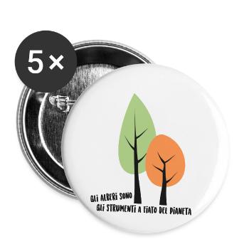 Bäume sind die Blasinstrumente des Planeten - Buttons klein 25 mm (5er Pack) - Weiß - Vorne