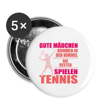 Tennis - Buttons klein 25 mm (5er Pack) - Weiß - Vorne