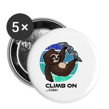 Escalade paresse - Lot de 5 petits badges (25 mm) - blanc - Devant