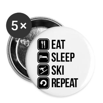 ski - Buttons klein 25 mm (5er Pack) - Weiß - Vorne