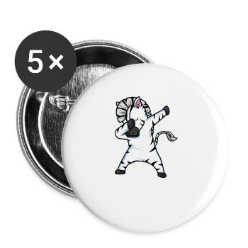 Dabbing Zebra Funny Dab Dance Gift Anniversaire - Lot de 5 petits badges (25 mm) - blanc - Devant