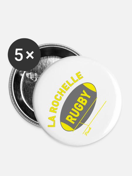 LA ROCHELLE RUGBY - Buttons klein 25 mm (5er Pack) - Weiß