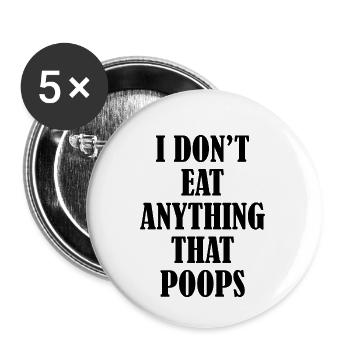 Vegan Vegan Vegan Scripture Black - Buttons small 1''/25 mm (5-pack) - white - Front