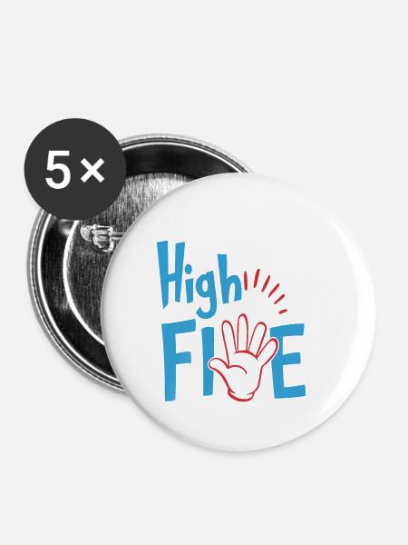 HIGH FIVE GIFT IDEA - Buttons klein 25 mm (5er Pack) - Weiß