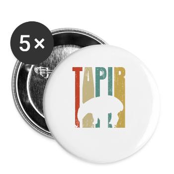 tapir - Lot de 5 petits badges (25 mm) - blanc - Devant