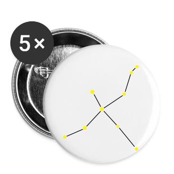 Star Constellation Cygnus - Buttons small 1''/25 mm (5-pack) - white - Front