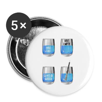 Funny Oboist Music Orchestra Musicien de musique - Lot de 5 petits badges (25 mm) - blanc - Devant
