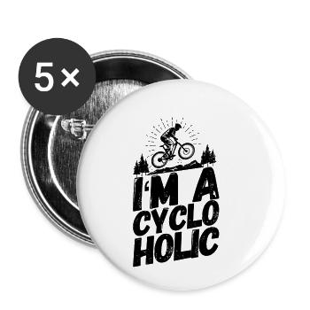 Cycling Cycling Cyclist Funny saying - Buttons small 1''/25 mm (5-pack) - white - Front