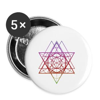 Techno Ring Pentagram Colorful EDM Music - Buttons small 1''/25 mm (5-pack) - white - Front