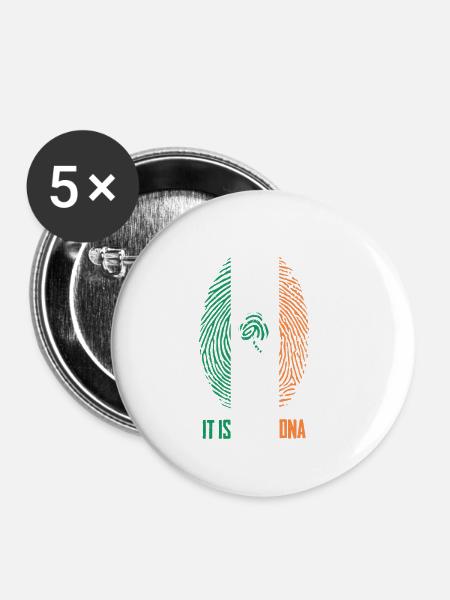 Irland - Buttons klein 25 mm (5er Pack) - Weiß