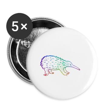 Echidna à bec court Australie - Lot de 5 petits badges (25 mm) - blanc - Devant