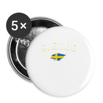 Sweden - Buttons small 1''/25 mm (5-pack) - white - Front