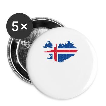 Iceland - Buttons small 1''/25 mm (5-pack) - white - Front