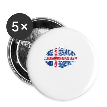 Iceland - Buttons small 1''/25 mm (5-pack) - white - Front