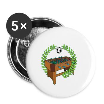 Tischkicker Fußball Tisch Kicker Kneipen Humor - Buttons klein 25 mm (5er Pack) - Weiß - Vorne