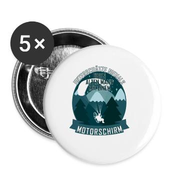 Ne sous-estimez jamais un vieil homme paramoteur - Lot de 5 petits badges (25 mm) - blanc - Devant