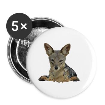 Schakal - Wildtiere - Safari - Afrika - Savanne - Buttons klein 25 mm (5er Pack) - Weiß - Vorne