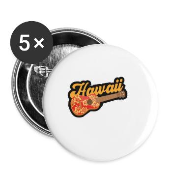 Uke Gitarre Geschenk I Gitarrist Hawaii Ukulele - Buttons klein 25 mm (5er Pack) - Weiß - Vorne