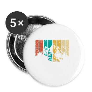 Cadeau sport rétro kayak I canoë kayak kayak - Lot de 5 petits badges (25 mm) - blanc - Devant