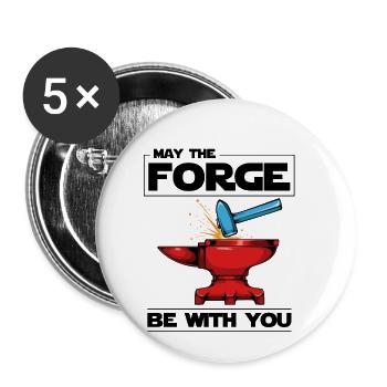 Que la forge soit avec vous pour dire un cadeau de forgeron - Lot de 5 petits badges (25 mm) - blanc - Devant