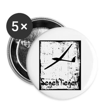 Planeur pilote - Lot de 5 petits badges (25 mm) - blanc - Devant