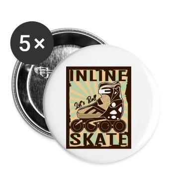 inline skates inlineskater - Buttons klein 25 mm (5er Pack) - Weiß - Vorne