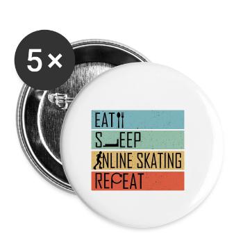 inline skates inlineskater - Buttons klein 25 mm (5er Pack) - Weiß - Vorne