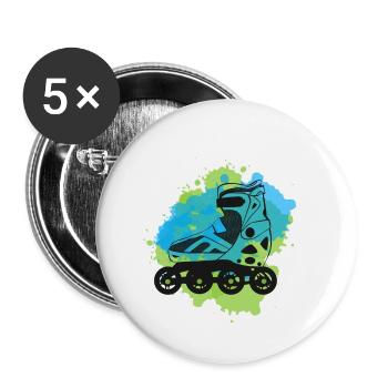 inline skates inlineskater - Buttons klein 25 mm (5er Pack) - Weiß - Vorne