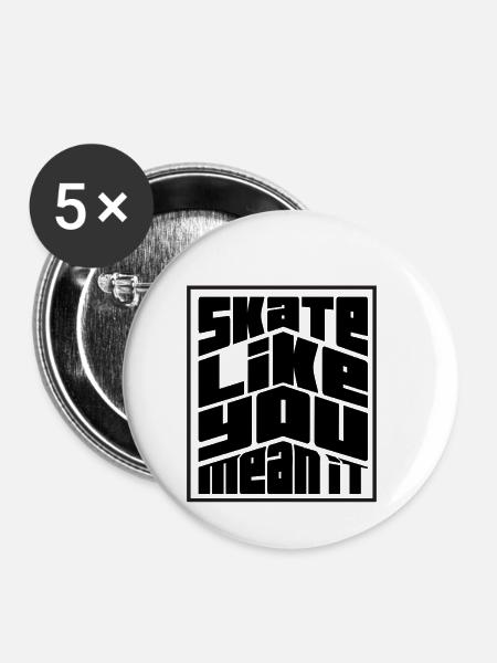 inline skates, inline skate Shirt, - Buttons klein 25 mm (5er Pack) - Weiß