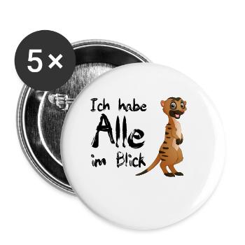 suricates - Lot de 5 petits badges (25 mm) - blanc - Devant